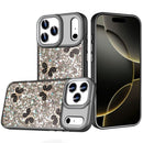 iPhone 17 Pro Cute Butterfly Ornaments Diamonds Shimmer Matching Metallic HQ Hybrid - Black