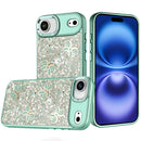 iPhone 17 Air Cute Butterfly Ornaments Diamonds Shimmer Matching Metallic HQ Hybrid - Teal