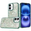 iPhone 17 Cute Butterfly Ornaments Diamonds Shimmer Matching Metallic HQ Hybrid - Teal
