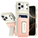 iPhone 17 Pro Card Holder (2X) with Wrist Strap Hybrid With KickStand - Beige+Light Pink