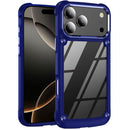 iPhone 17 Pro Ultimate CaseX Transparent Hybrid Case with Metal Buttons And Camera Edges - Blue