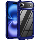 iPhone 17 Air Ultimate CaseX Transparent Hybrid Case with Metal Buttons And Camera Edges - Blue