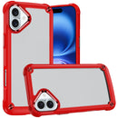 iPhone 17 Ultimate CaseX Transparent Hybrid Case with Metal Buttons And Camera Edges - Red