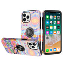 iPhone 14 Plus Design Oil Painted Magnetic Ring Stand Cover