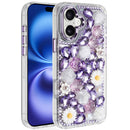 iPhone 17 Spectacular Full Bling Stones Glitter HQ Hybrid Floral Series - Purple