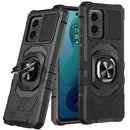 Motorola Moto G 5G 2024 Robotic Hybrid with Magnetic Ring Stand Case Cover - Black