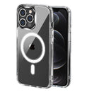For iPhone 13/14 Thick Transparent [Magnetic Circle] Shockproof Hybrid - Clear