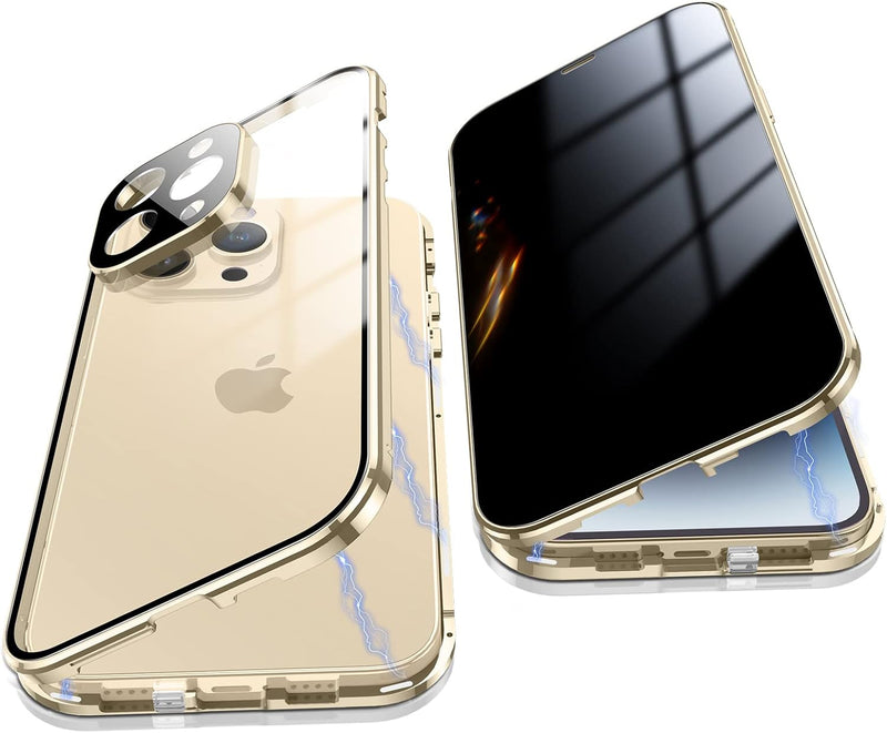 Metal Case with Privacy Screen - Gold