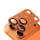 For iPhone 17 Pro Max Diamond Camera Metal Tempered Glass - Cosmic Orange