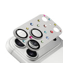 For iPhone 17 Pro Max Diamond Camera Metal Tempered Glass - Silver