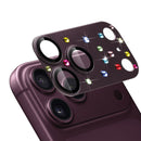 For Apple iPhone 18 Pro Diamond Camera Metal Tempered Glass - Dark Cherry