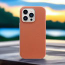Pebble Grain Leather Case with MagSafe® Orange