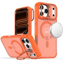 For Apple iPhone 18 Pro Max Magnetic Matte Camera Metallic Stand Hybrid Case - Cosmic Orange