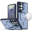 Samsung s26 Ultra Magnetic Matte Camera Metallic Stand Hybrid Case - Blue