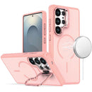 Samsung s26 Ultra Magnetic Matte Camera Metallic Stand Hybrid Case - Pink