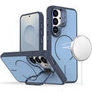 Samsung s26 Magnetic Matte Camera Metallic Stand Hybrid Case - Blue