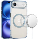 iPhone 17 Air Magnetic Circle Ring Transparent Premium Acrylic with Metal Buttons & Camera Raised Lip - Light Blue