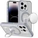 For iPhone 14 PRO MAX 6.7" Magnetic Honeycomb Kickstand Hybrid Case - Gray