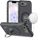 For iPhone 17E / 16E / SE4 Magnetic Honeycomb Kickstand Hybrid Case - Black
