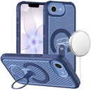 For iPhone 17E / 16E / SE4 Magnetic Honeycomb Kickstand Hybrid Case - Blue