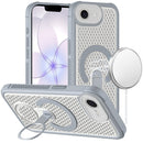 For iPhone 17E / 16E / SE4 Magnetic Honeycomb Kickstand Hybrid Case - Gray