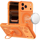 For Apple iPhone 18 Pro Max Magnetic Honeycomb Kickstand Hybrid Case - Cosmic Orange
