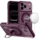 For Apple iPhone 18 Pro Max Magnetic Honeycomb Kickstand Hybrid Case - Dark Cherry