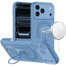 For Apple iPhone 18 Pro Max Magnetic Honeycomb Kickstand Hybrid Case - Light Blue