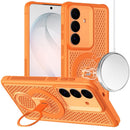 For Samsung s26 Plus Magnetic Honeycomb Kickstand Hybrid Case - Cosmic Orange