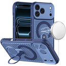For Apple iPhone 18 Pro Magnetic Honeycomb Kickstand Hybrid Case - Blue