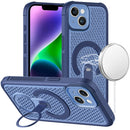 For iPhone 13/14 Magnetic Honeycomb Kickstand Hybrid Case - Blue