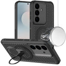 For Samsung s25 FE Magnetic Honeycomb Kickstand Hybrid Case - Black