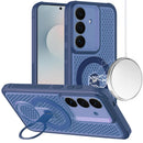 For Samsung s25 FE Magnetic Honeycomb Kickstand Hybrid Case - Blue