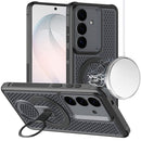 For Samsung s26 Magnetic Honeycomb Kickstand Hybrid Case - Black