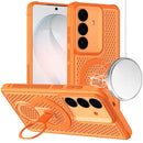 For Samsung s26 Magnetic Honeycomb Kickstand Hybrid Case - Cosmic Orange