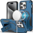 For iP15 Pro Max Sturdy Bracket Kickstand Magnetic Hybrid - Blue