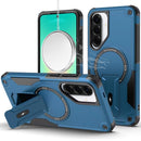 For Samsung Galaxy A27 Sturdy Bracket Kickstand Magnetic Hybrid - Blue
