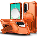 For Samsung Galaxy A27 Sturdy Bracket Kickstand Magnetic Hybrid - Cosmic Orange
