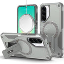For Samsung Galaxy A27 Sturdy Bracket Kickstand Magnetic Hybrid - Grey
