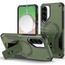 For Samsung Galaxy A57 Sturdy Bracket Kickstand Magnetic Hybrid - Midnight Green