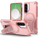 For Samsung Galaxy A57 Sturdy Bracket Kickstand Magnetic Hybrid - Pink