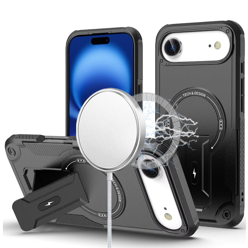 iPhone 17 Air Sturdy Bracket Kickstand Magnetic Hybrid - Black