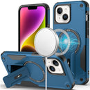 For iPhone 13/14 Sturdy Bracket Kickstand Magnetic Hybrid - Blue