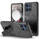 For Moto G Stylus 5G 2025 Sturdy Bracket Kickstand Magnetic Hybrid - Black