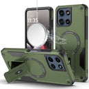 For Moto G Stylus 5G 2025 Sturdy Bracket Kickstand Magnetic Hybrid - Midnight Green