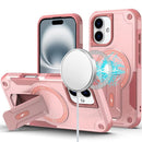 iPhone 16 6.1 inch Sturdy Bracket Kickstand Magnetic Hybrid - Pink