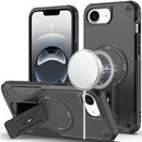 For iPhone 17E / 16E / SE4 Sturdy Bracket Kickstand Magnetic Hybrid - Black