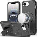 For iPhone 17E / 16E / SE4 Sturdy Bracket Kickstand Magnetic Hybrid - Black