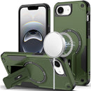 For iPhone 17E / 16E / SE4 Sturdy Bracket Kickstand Magnetic Hybrid - Midnight Green