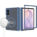 For Samsung Z Fold 8 Central Axis Foldable Premium Matte Magnetic Hybrid Case - Navy Blue